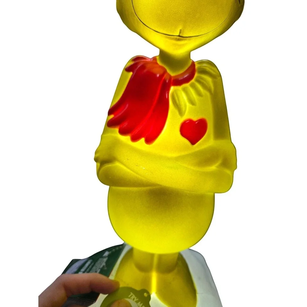 Grinch Christmas Blow Mold 14 inch Light Up Decor Holiday Decoration Heart Scarf